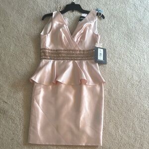 JS Boutique Pink Peplum Mini Dress for Wedding Guest